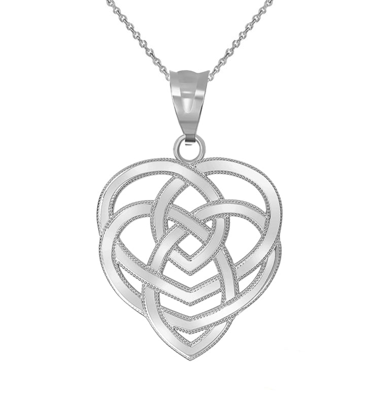 Celtic Motherhood Trinity Knot Pendant Necklace in Sterling Silver