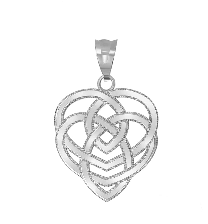 Celtic Motherhood Trinity Knot Pendant Necklace in Sterling Silver, view 2