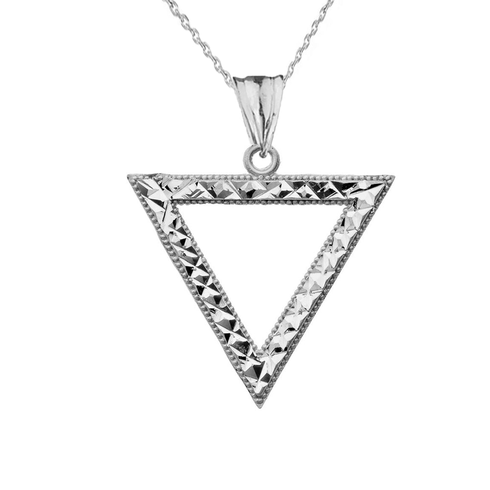 Chic Open Triangle Pendant Necklace in Sterling Silver
