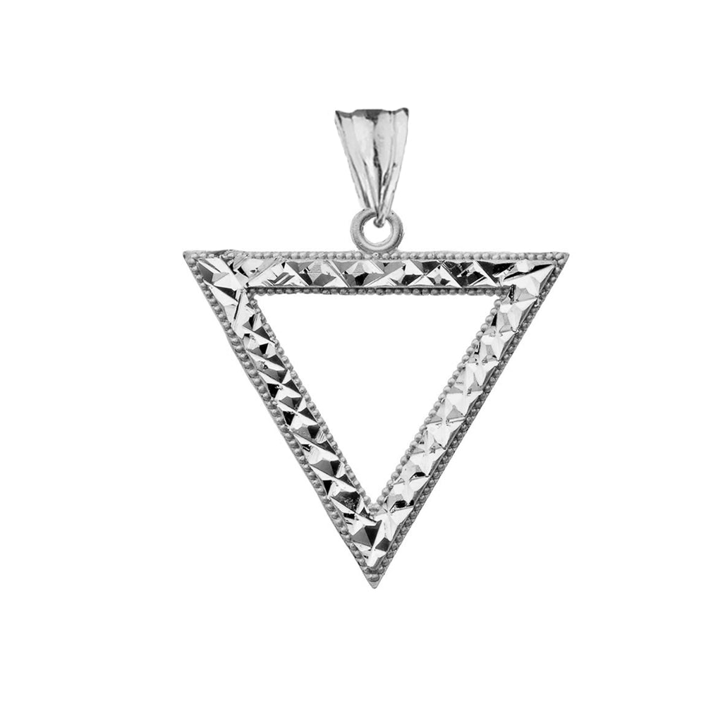 Chic Open Triangle Pendant Necklace in Sterling Silver, view 2