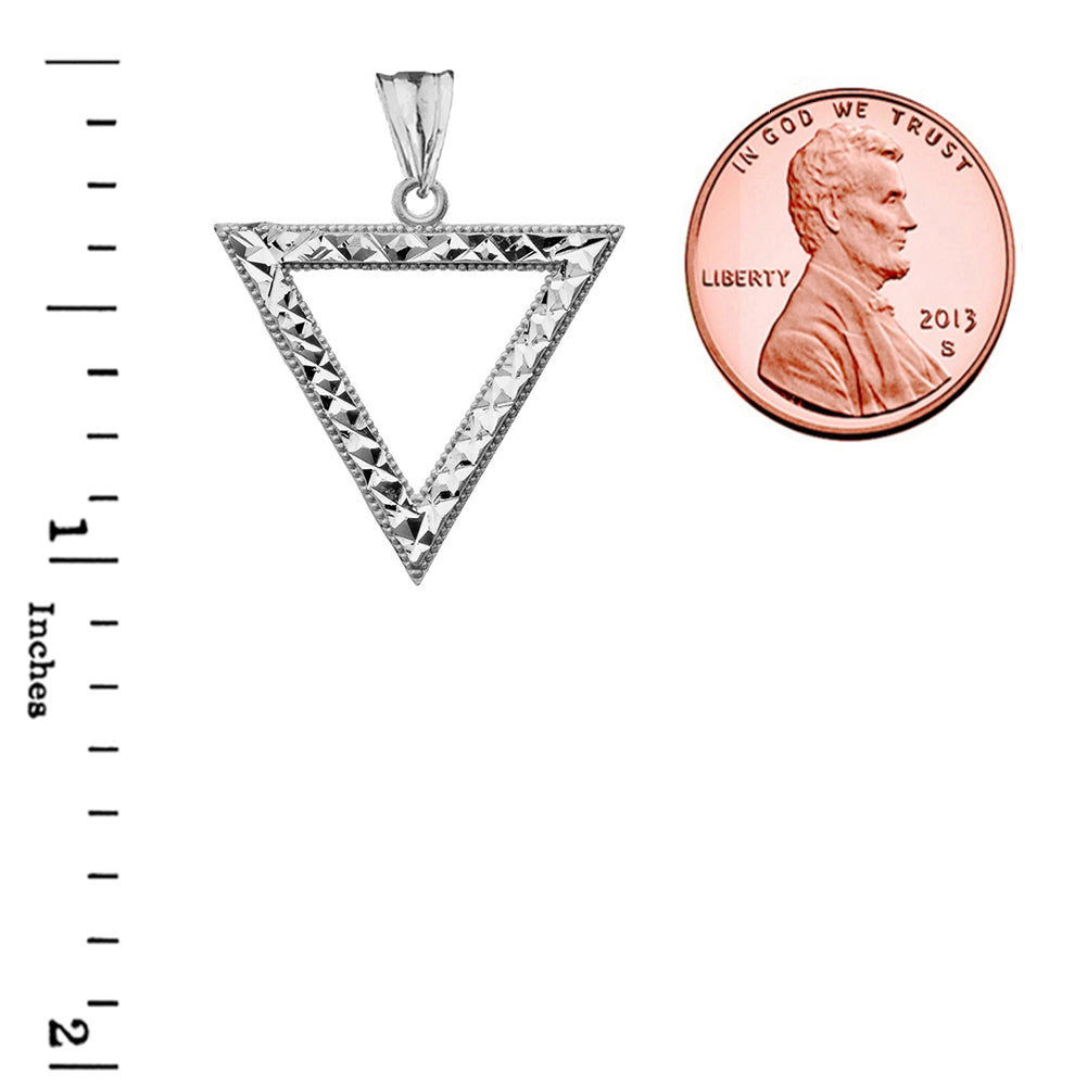 Chic Open Triangle Pendant Necklace in Sterling Silver, view 3