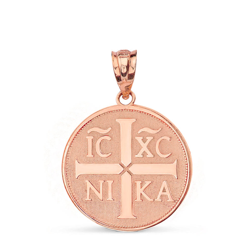 Christian Symbol "ΙϹ ΧϹ ΝΙΚΑ" Jesus Christ Conquers Pendant Necklace in Solid Gold, view 5