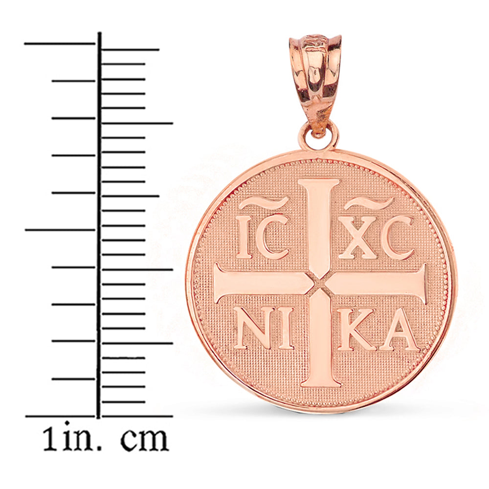 Christian Symbol "ΙϹ ΧϹ ΝΙΚΑ" Jesus Christ Conquers Pendant Necklace in Solid Gold, view 6
