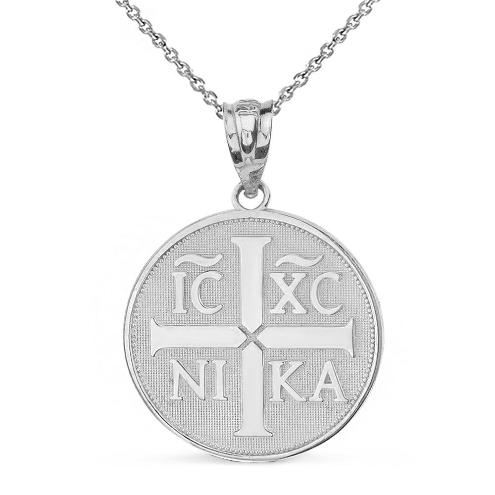 Christian Symbol "ΙϹ ΧϹ ΝΙΚΑ" Jesus Christ Conquers Pendant Necklace in Solid Gold, view 7