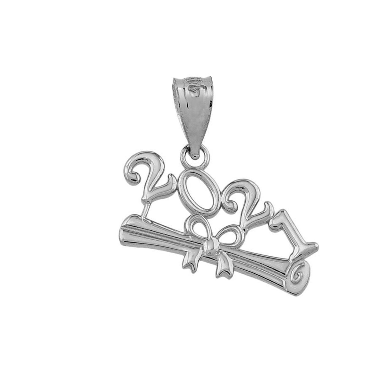 Class of 2021 Graduation Pendant Necklace in Sterling Silver, view 2