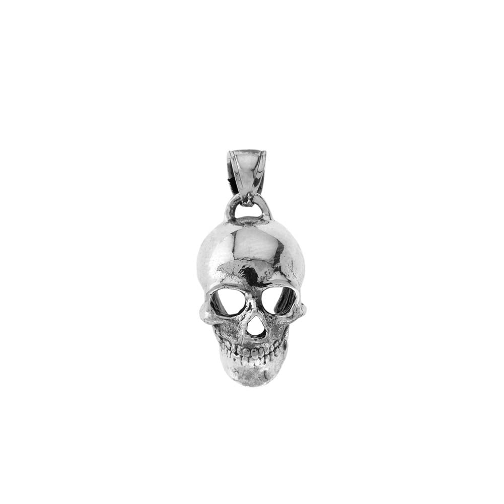 Classic Skull Pendant Necklace in Sterling Silver, view 2
