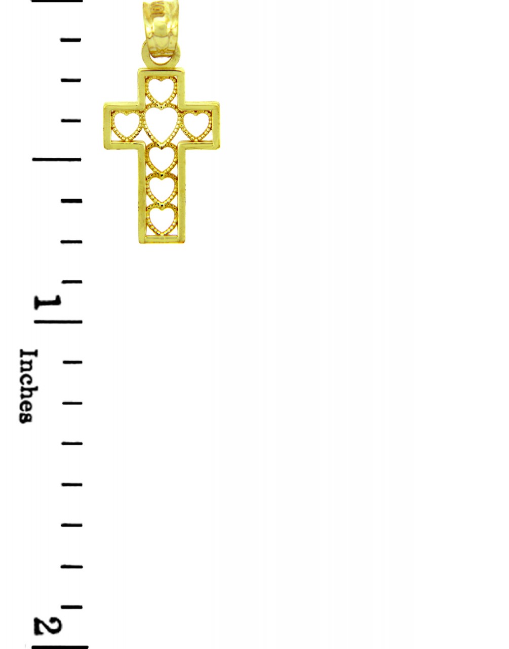Cross of Hearts Gold Pendant, view 2