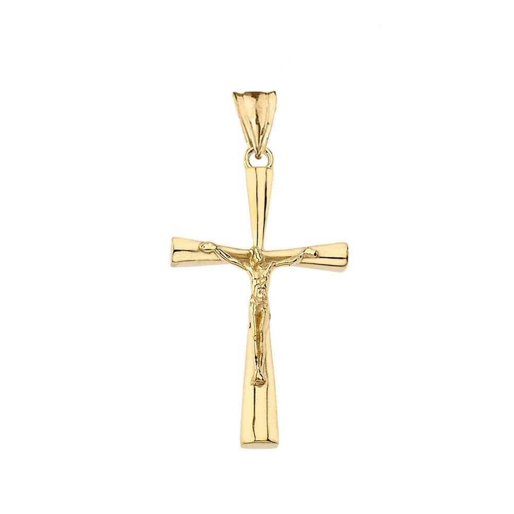 Crucifix Cross Pendant Necklace In Gold (Yellow/Rose/White) (Medium), view 2