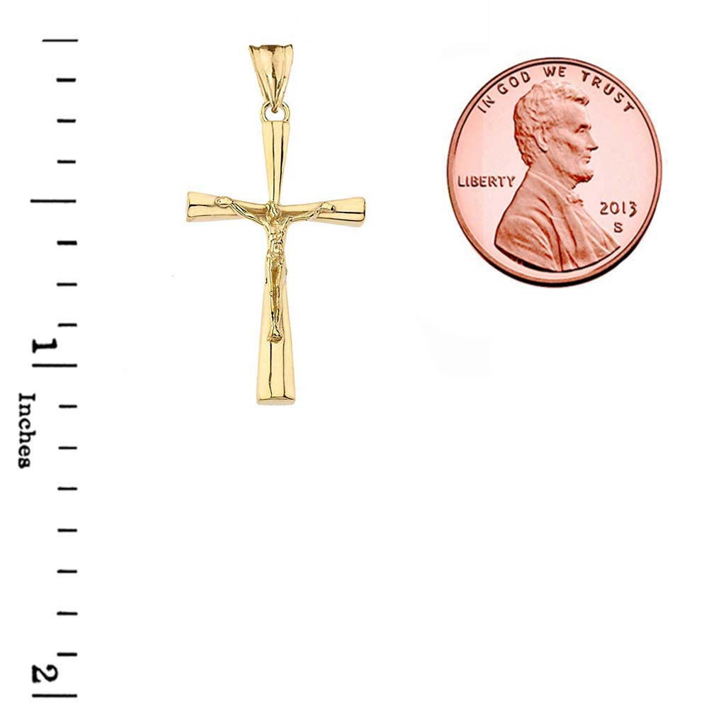 Crucifix Cross Pendant Necklace In Gold (Yellow/Rose/White) (Medium), view 3