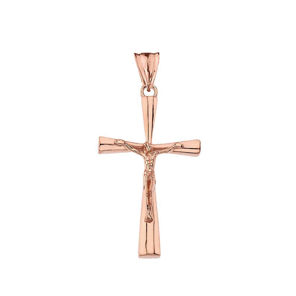 Crucifix Cross Pendant Necklace In Gold (Yellow/Rose/White) (Medium), view 5