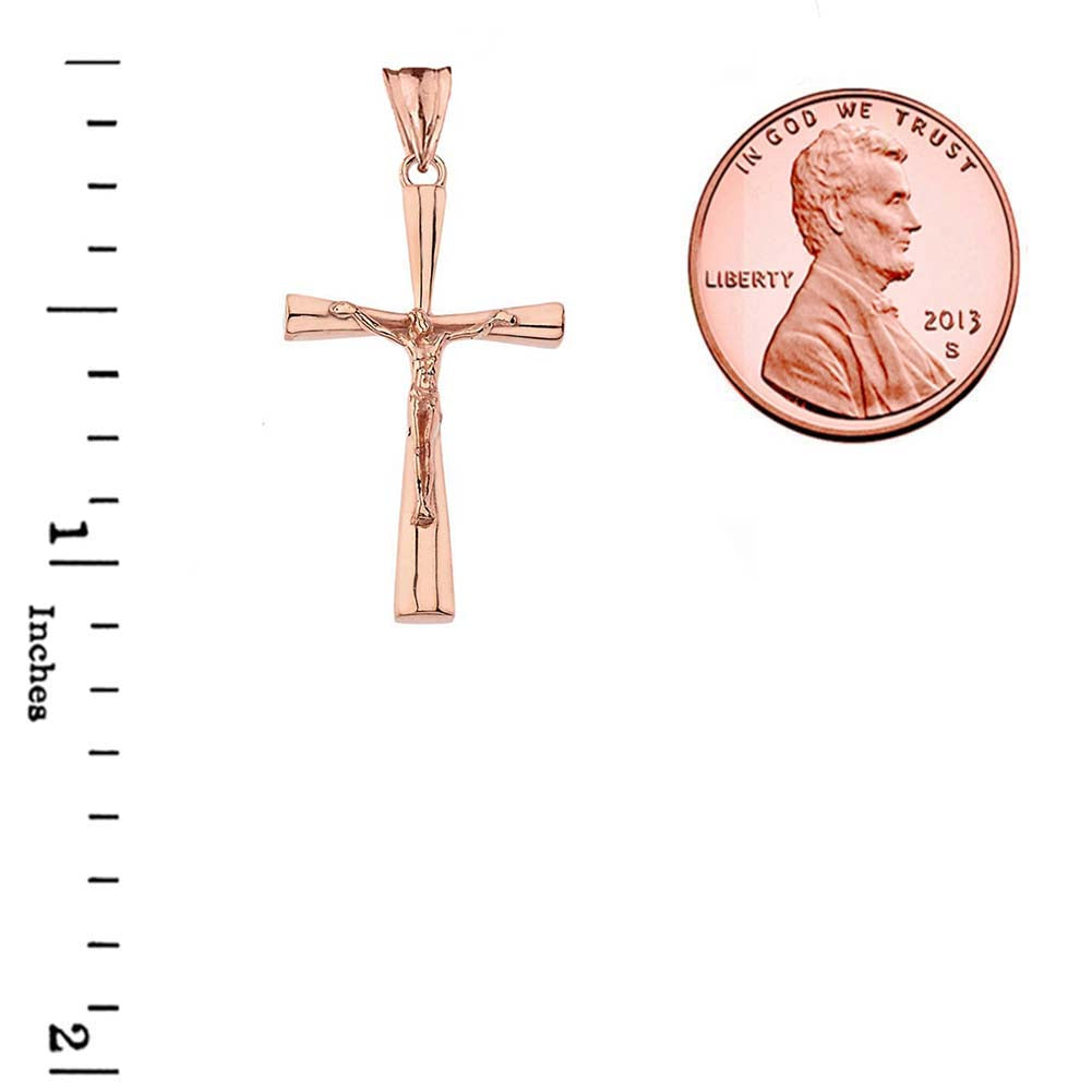 Crucifix Cross Pendant Necklace In Gold (Yellow/Rose/White) (Medium), view 6