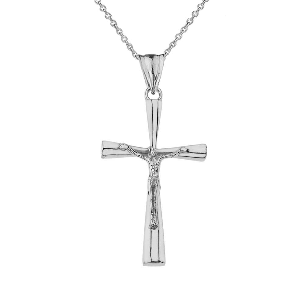 Crucifix Cross Pendant Necklace In Gold (Yellow/Rose/White) (Medium), view 7