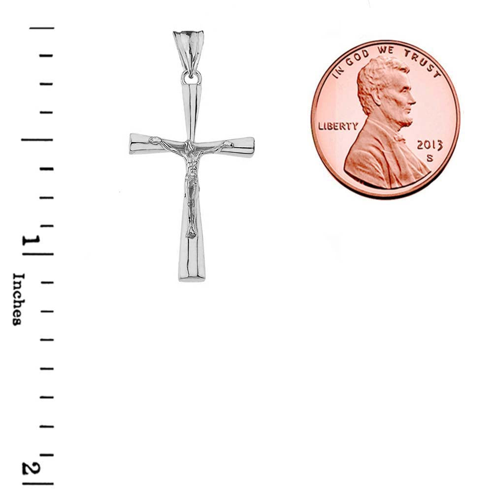 Crucifix Cross Pendant Necklace In Gold (Yellow/Rose/White) (Medium), view 9