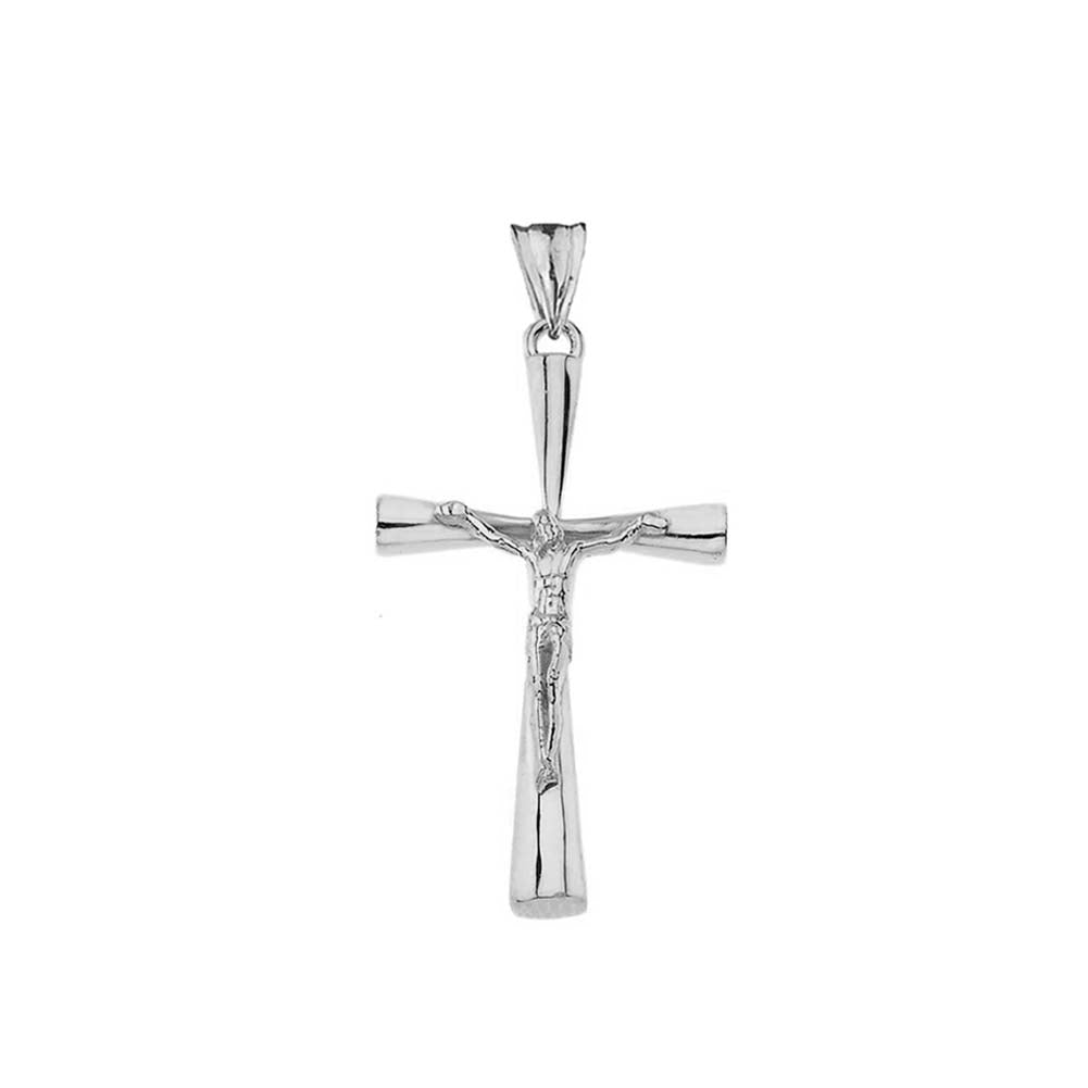 Crucifix Cross Pendant Necklace In Sterling Silver (Small), view 2