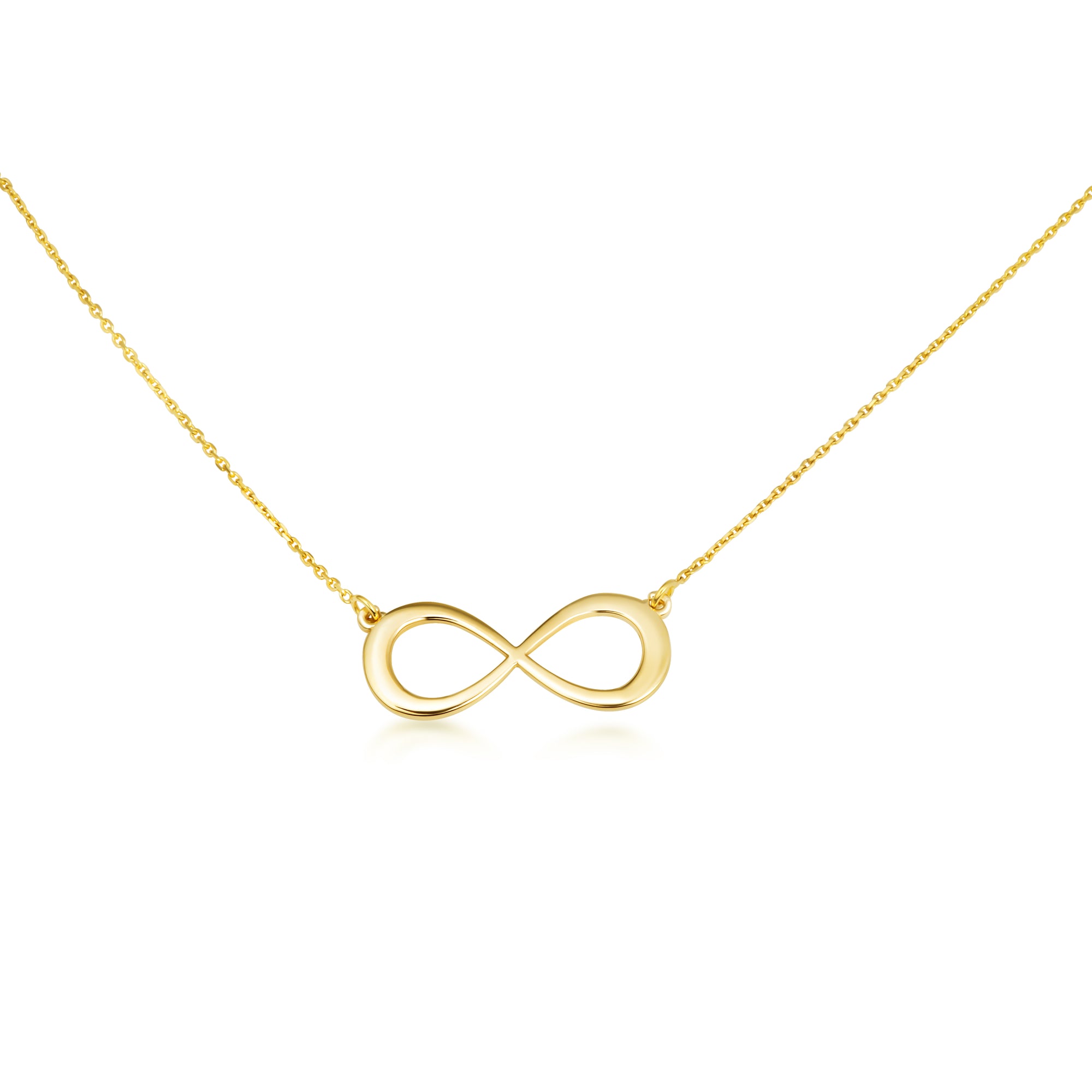 Dainty Infinity Necklace in 14K Gold, view 4