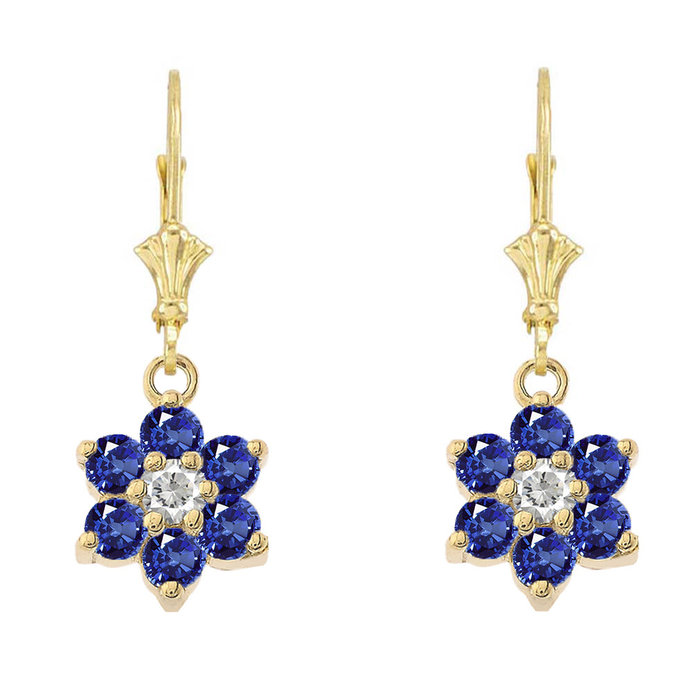 Dainty Milgrain Flower Personalized Birthstone Earring In 10K Gold, view 8