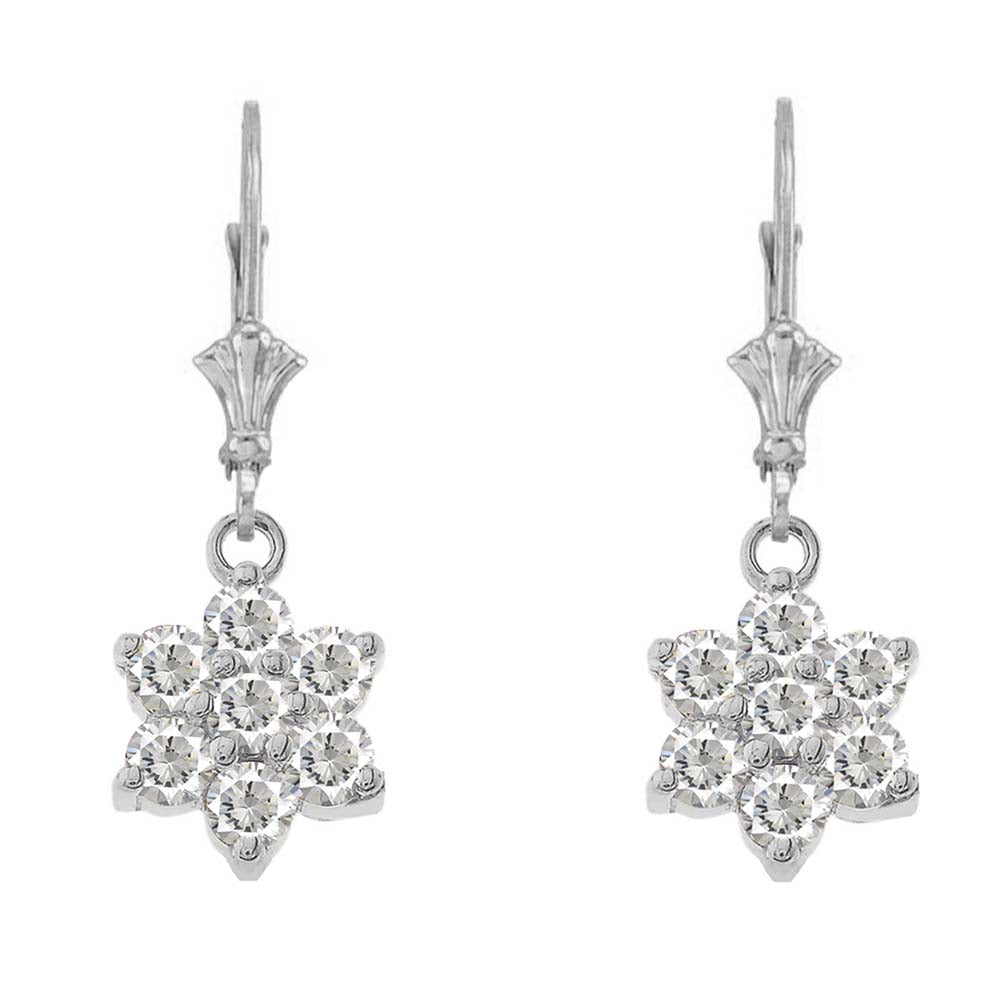 Dainty Milgrain Flower Personalized Birthstone Earring In Sterling Silver, view 4