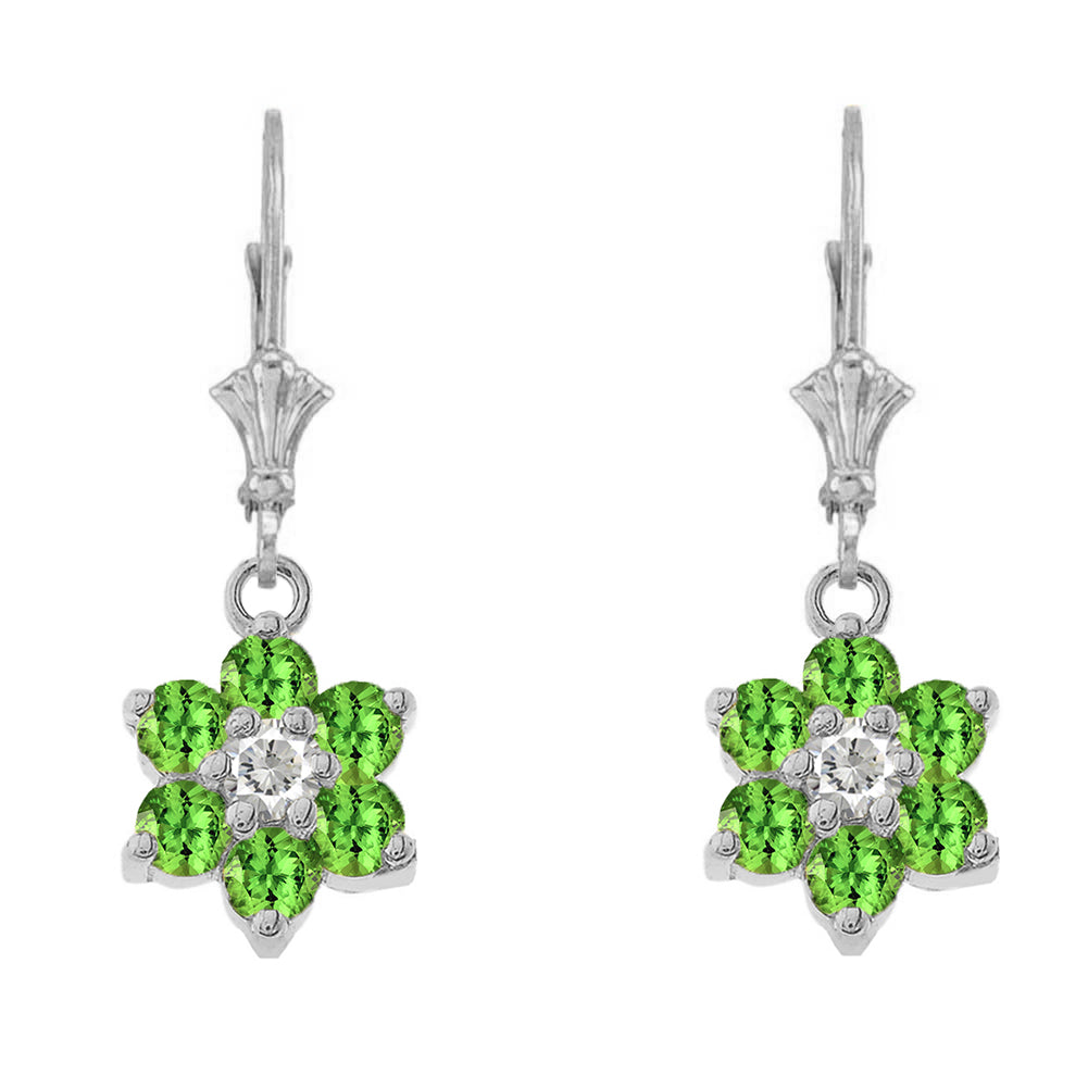 Dainty Milgrain Flower Personalized Birthstone Earring In Sterling Silver, view 8