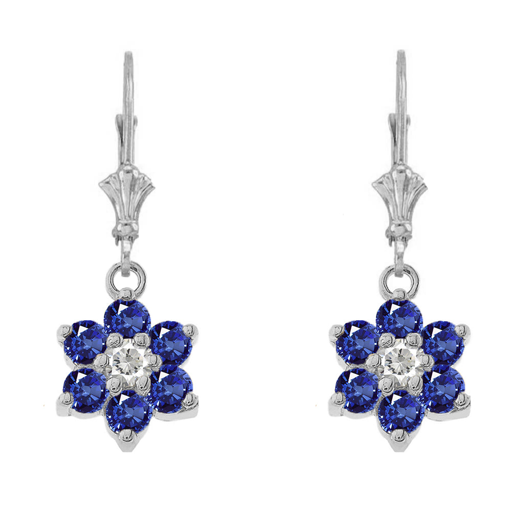 Dainty Milgrain Flower Personalized Birthstone Earring In Sterling Silver, view 9