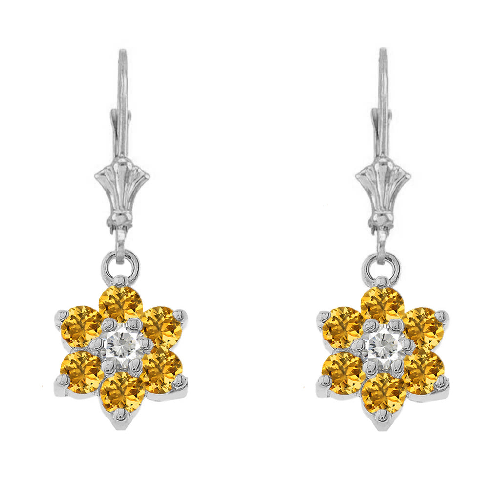 Dainty Milgrain Flower Personalized Birthstone Earring In Sterling Silver, view 11