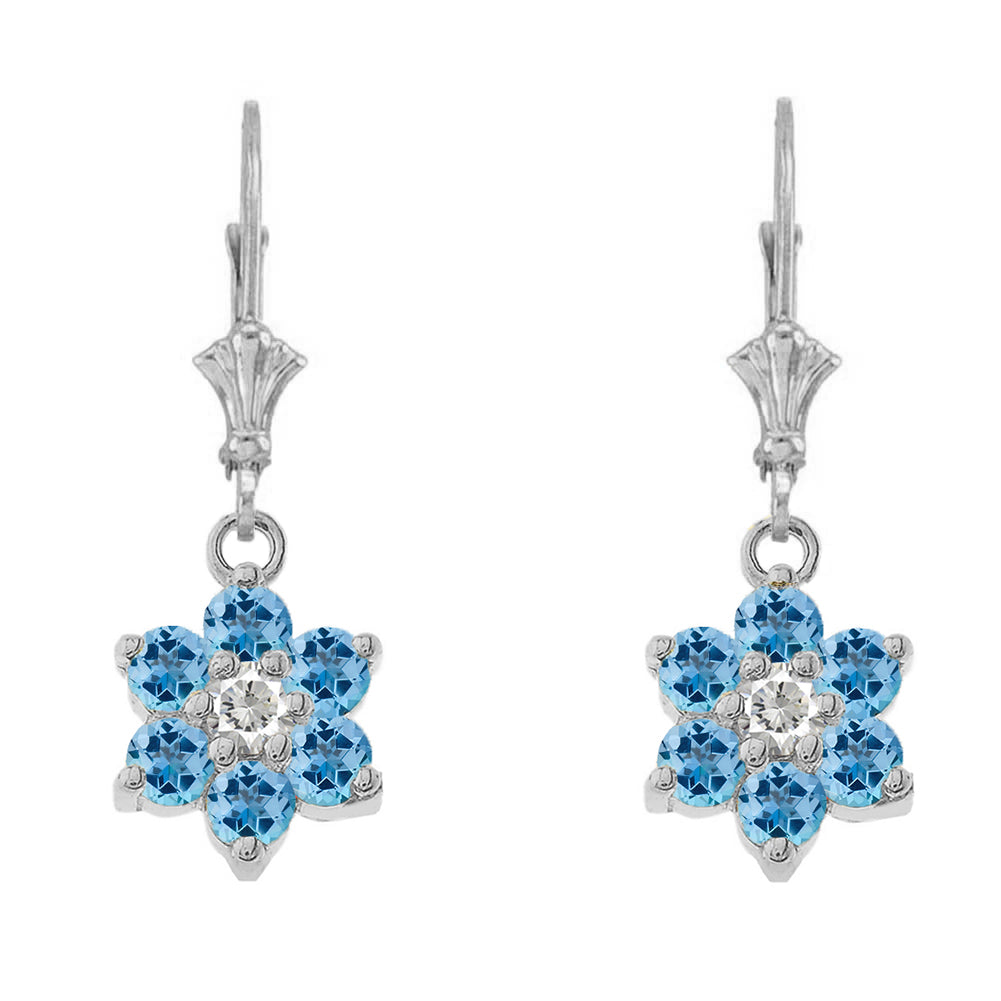 Dainty Milgrain Flower Personalized Birthstone Earring In Sterling Silver, view 12