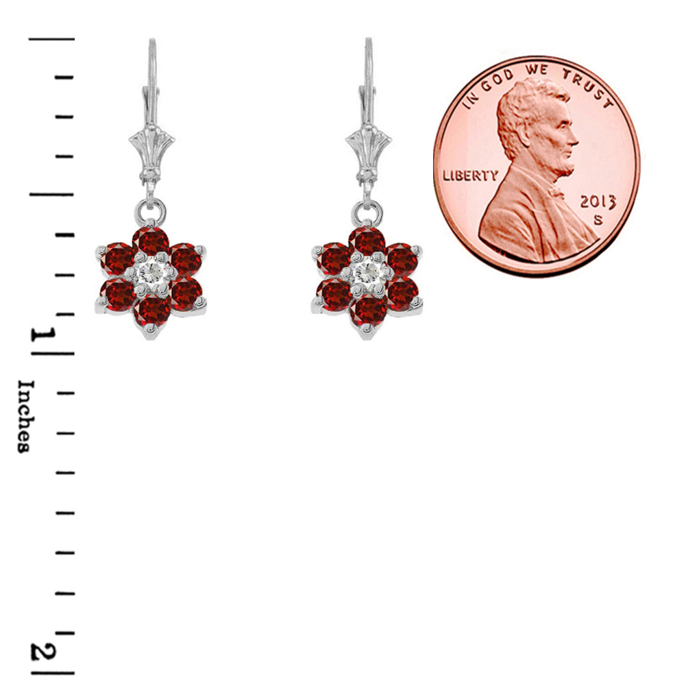 Dainty Milgrain Flower Personalized Birthstone Earring In Sterling Silver, view 13