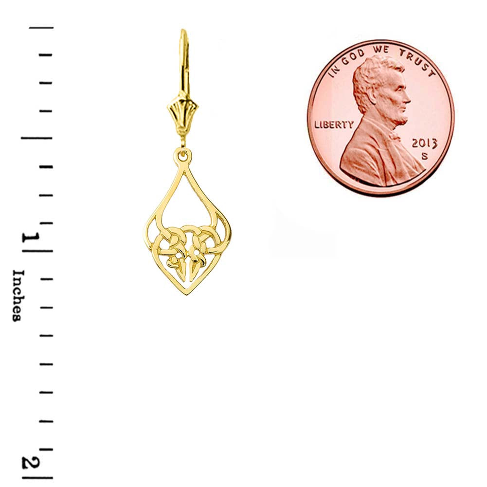 Designer Celtic Knot Statement Earrings, view 4