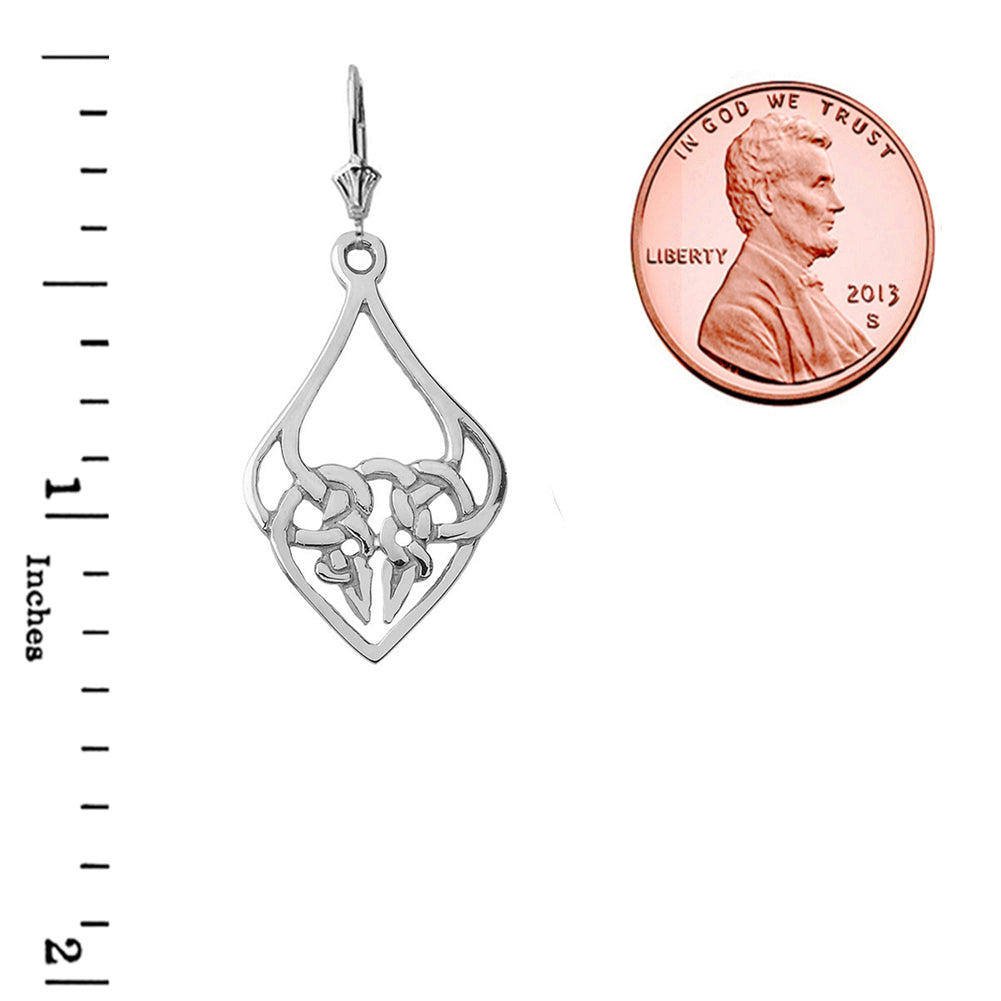 Designer Celtic Knot Statement Pendant Necklace in Sterling Silver, view 3