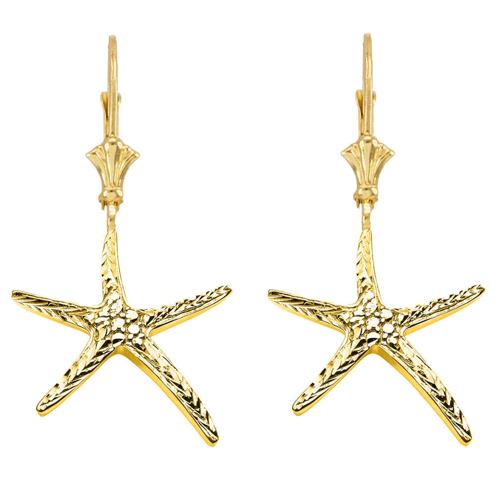 Diamond Cut Starfish Earrings
