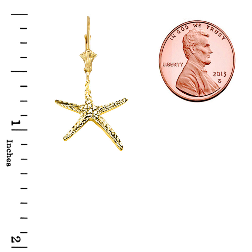 Diamond Cut Starfish Earrings, view 4
