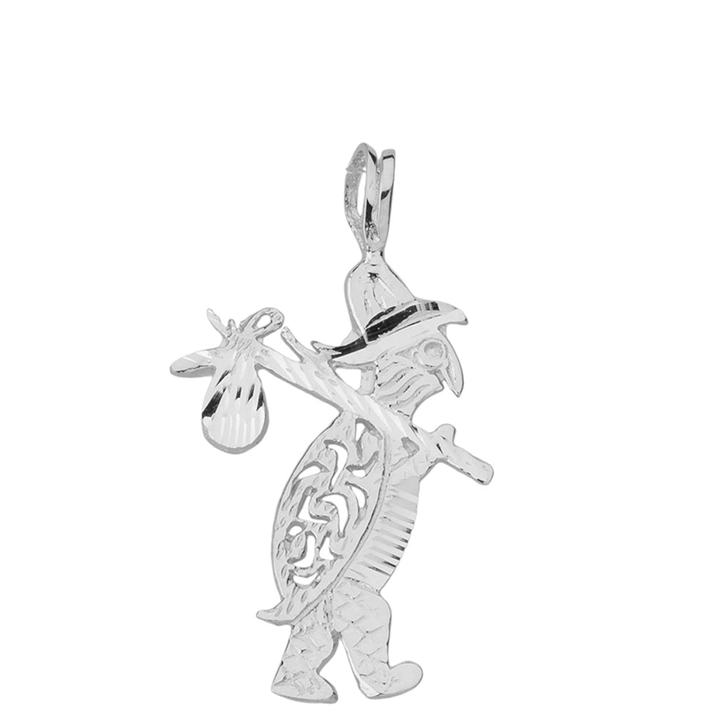 Diamond Cut Traveling Turtle and Bindle Pendant Necklace, view 2