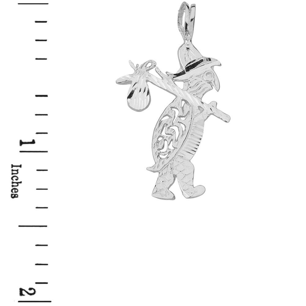 Diamond Cut Traveling Turtle and Bindle Pendant Necklace, view 3