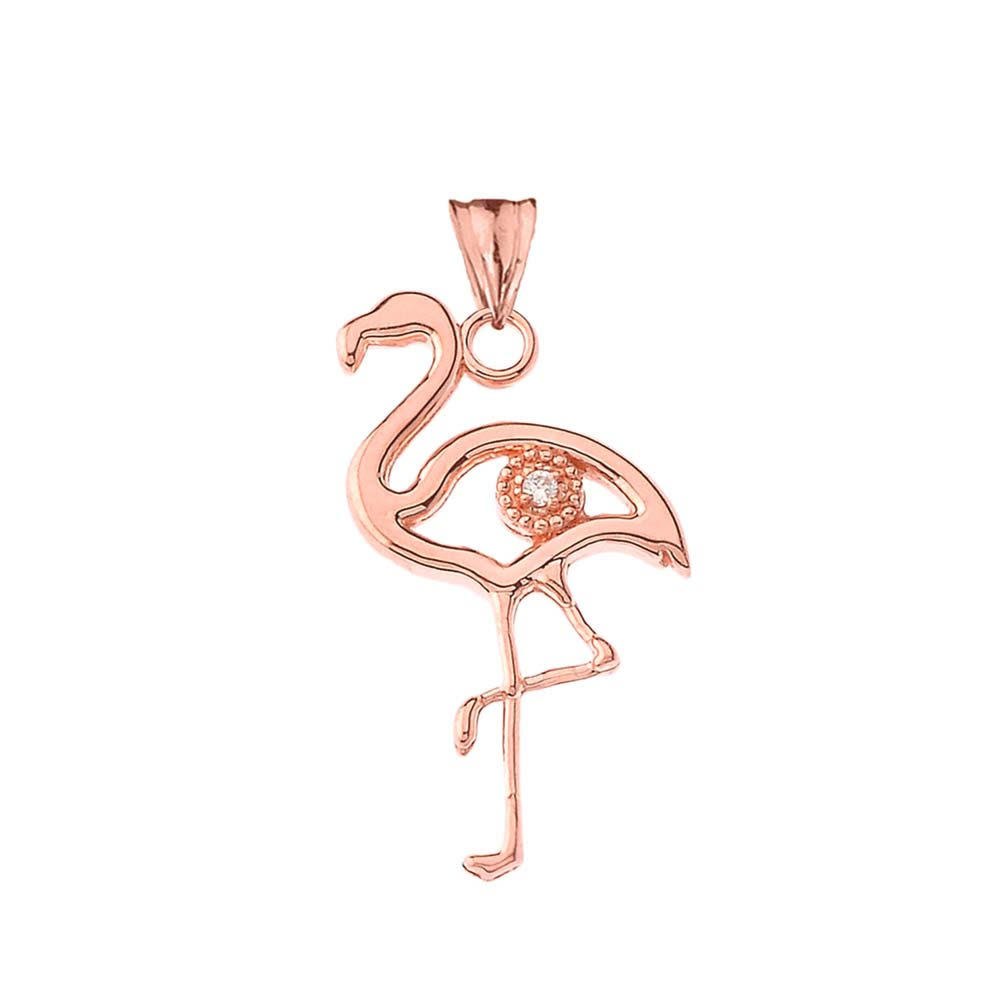 Diamond Flamingo Pendant Necklace in Gold, view 5