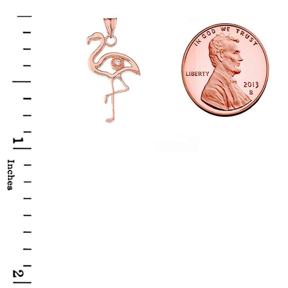 Diamond Flamingo Pendant Necklace in Gold, view 6