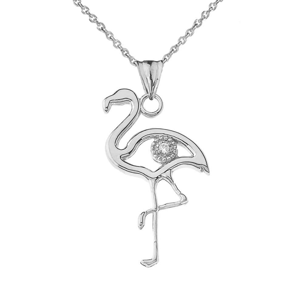 Diamond Flamingo Pendant Necklace in Gold, view 7