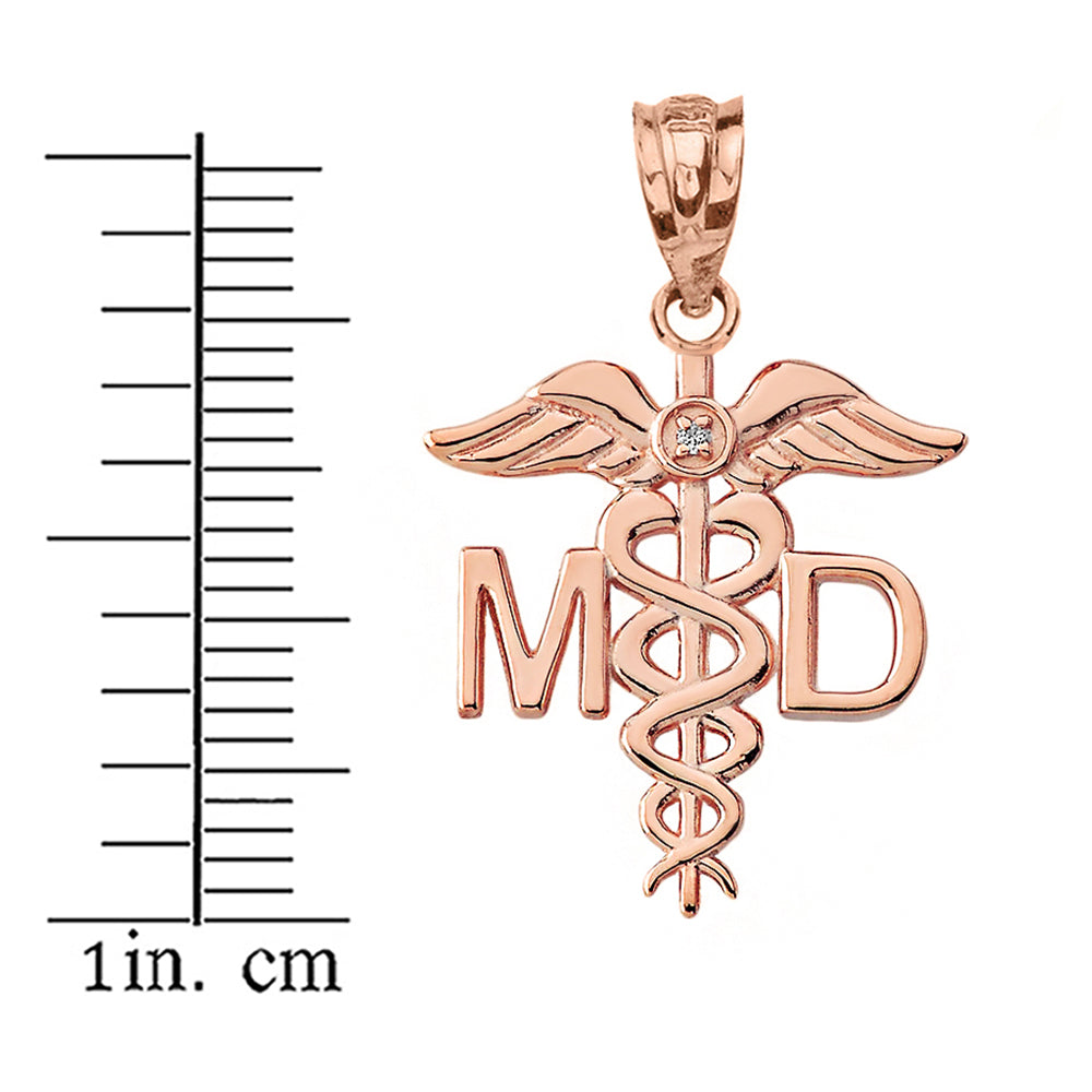 Diamond Medical Doctor Pendant Necklace in Gold, view 6