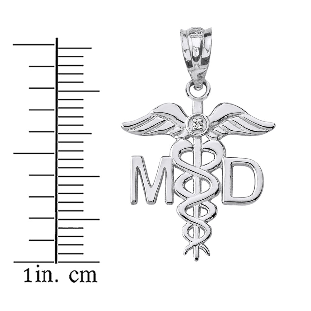 Diamond Medical Doctor Pendant Necklace in Gold, view 9