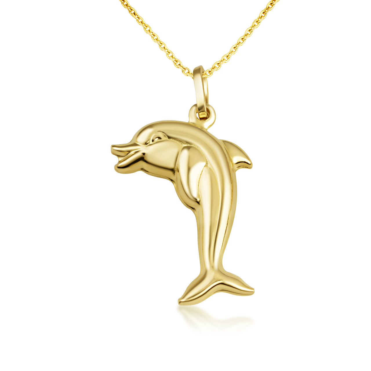 Dolphin Necklace in 14K Gold, view 4