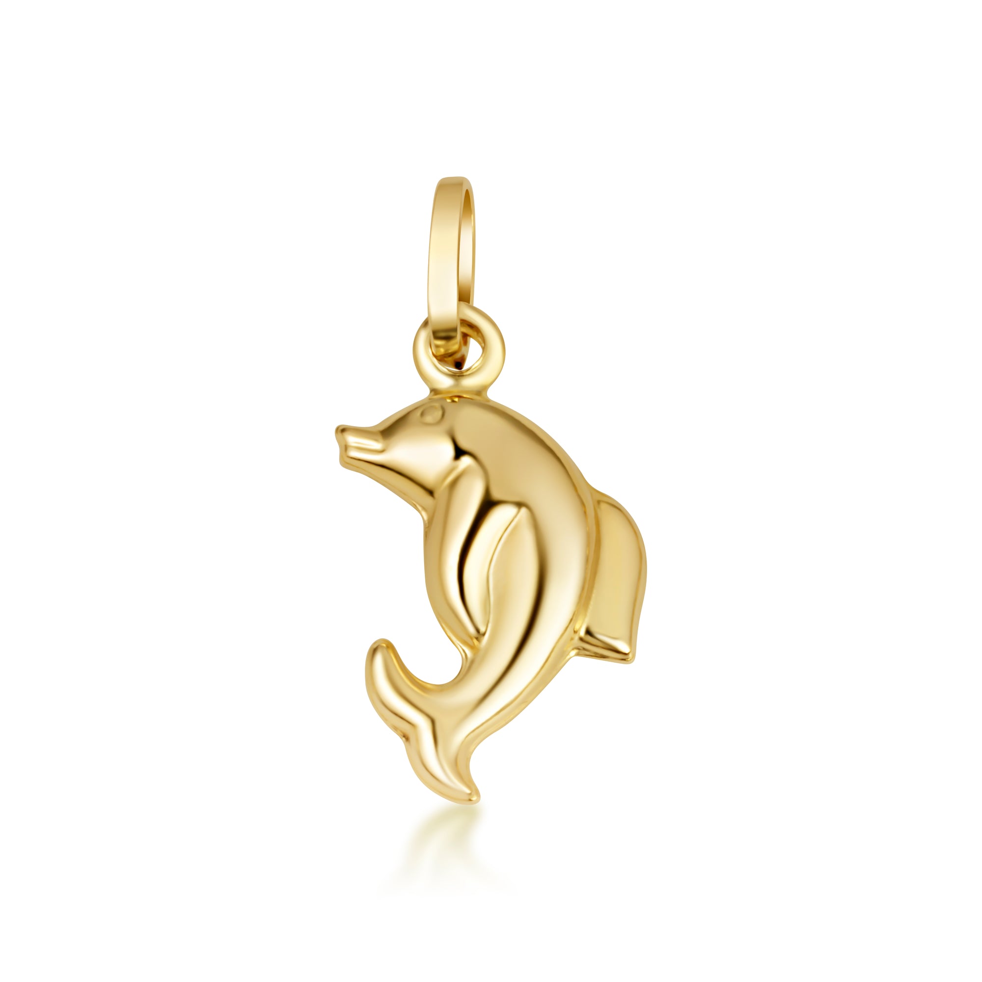 Dolphin Necklace in 14K Yellow Gold