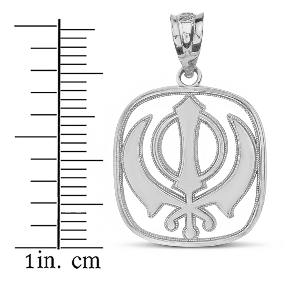 Double Edged Sword The Khanda Sikhs Pendant Necklace in Solid Gold, view 9