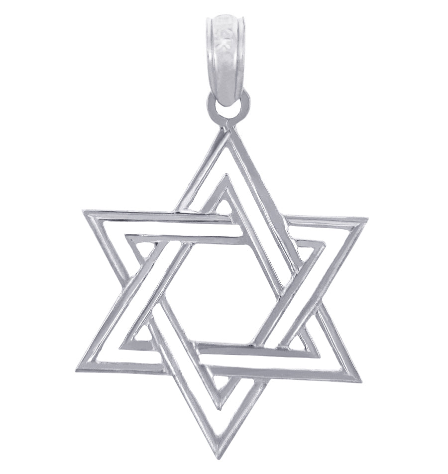 Double Star of David Silver Pendant