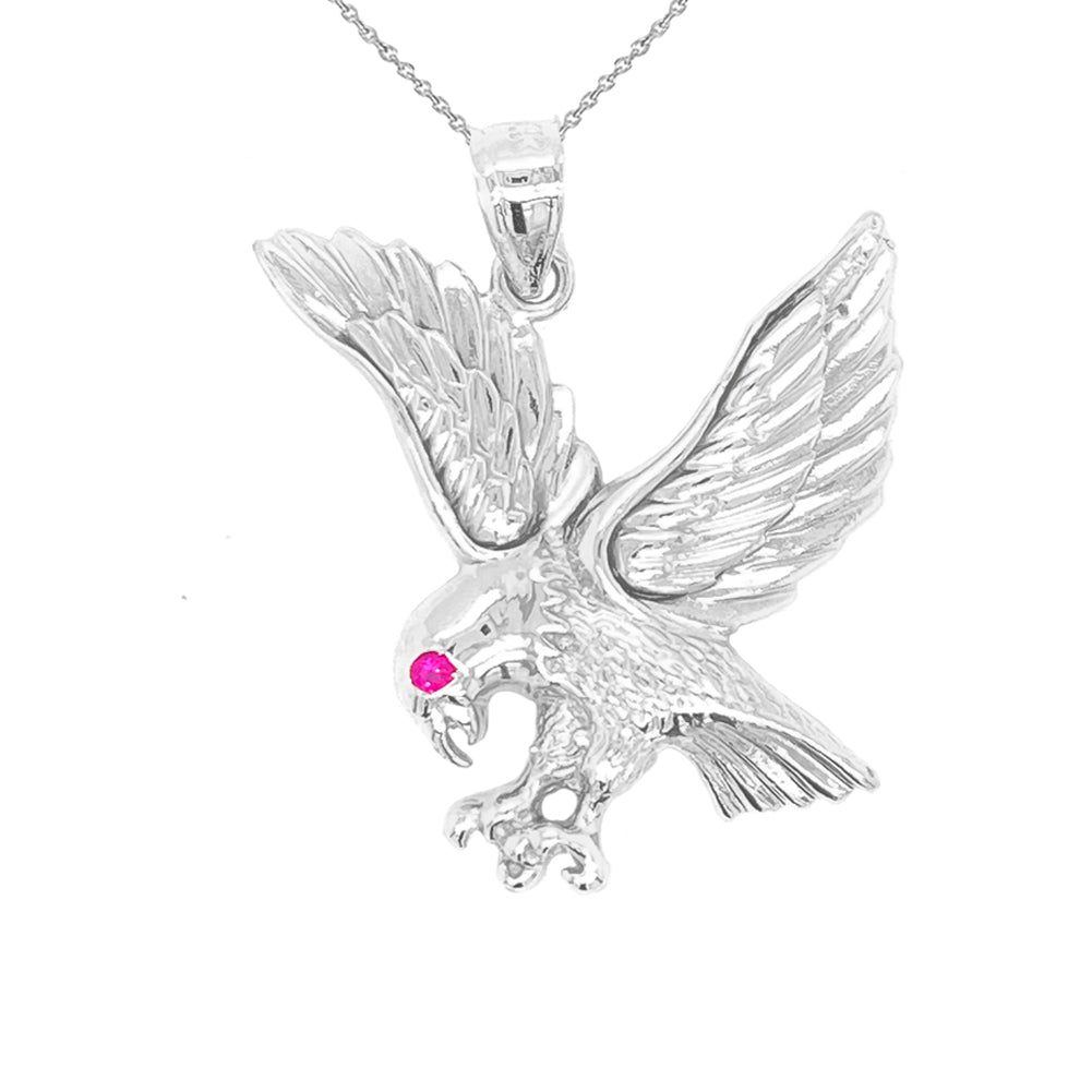 Eagle Charm Pendant Necklace in Sterling Silver
