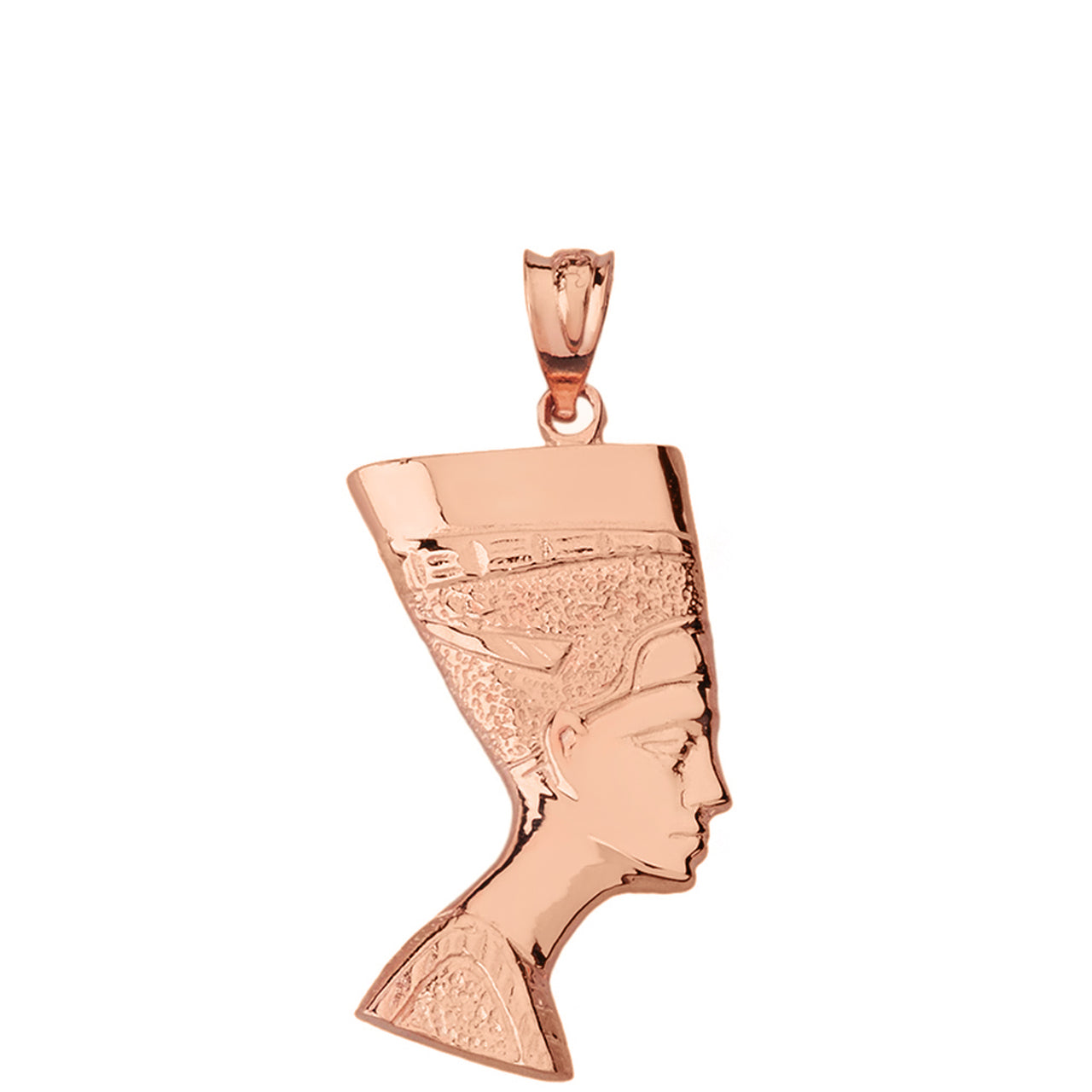 Egyptian Queen Statue Nefertiti Bust Pendant Necklace in Solid Gold, view 5