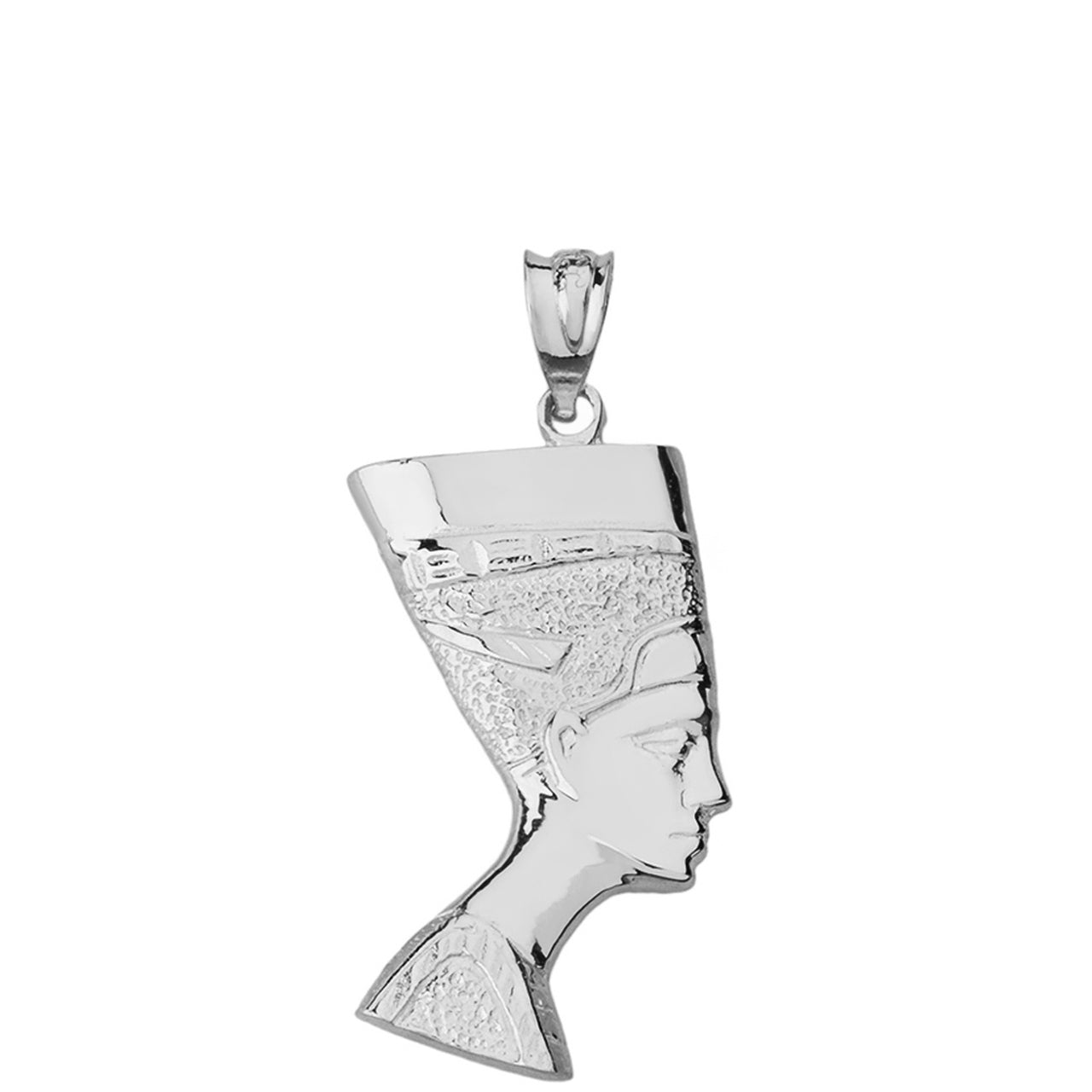 Egyptian Queen Statue Nefertiti Bust Pendant Necklace in Solid Gold, view 8