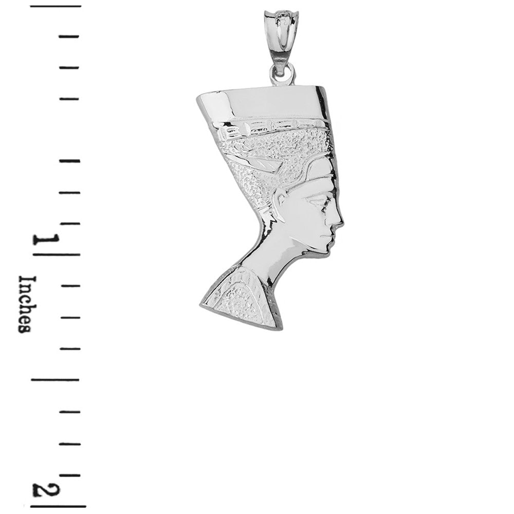 Egyptian Queen Statue Nefertiti Bust Pendant Necklace in Solid Gold, view 9