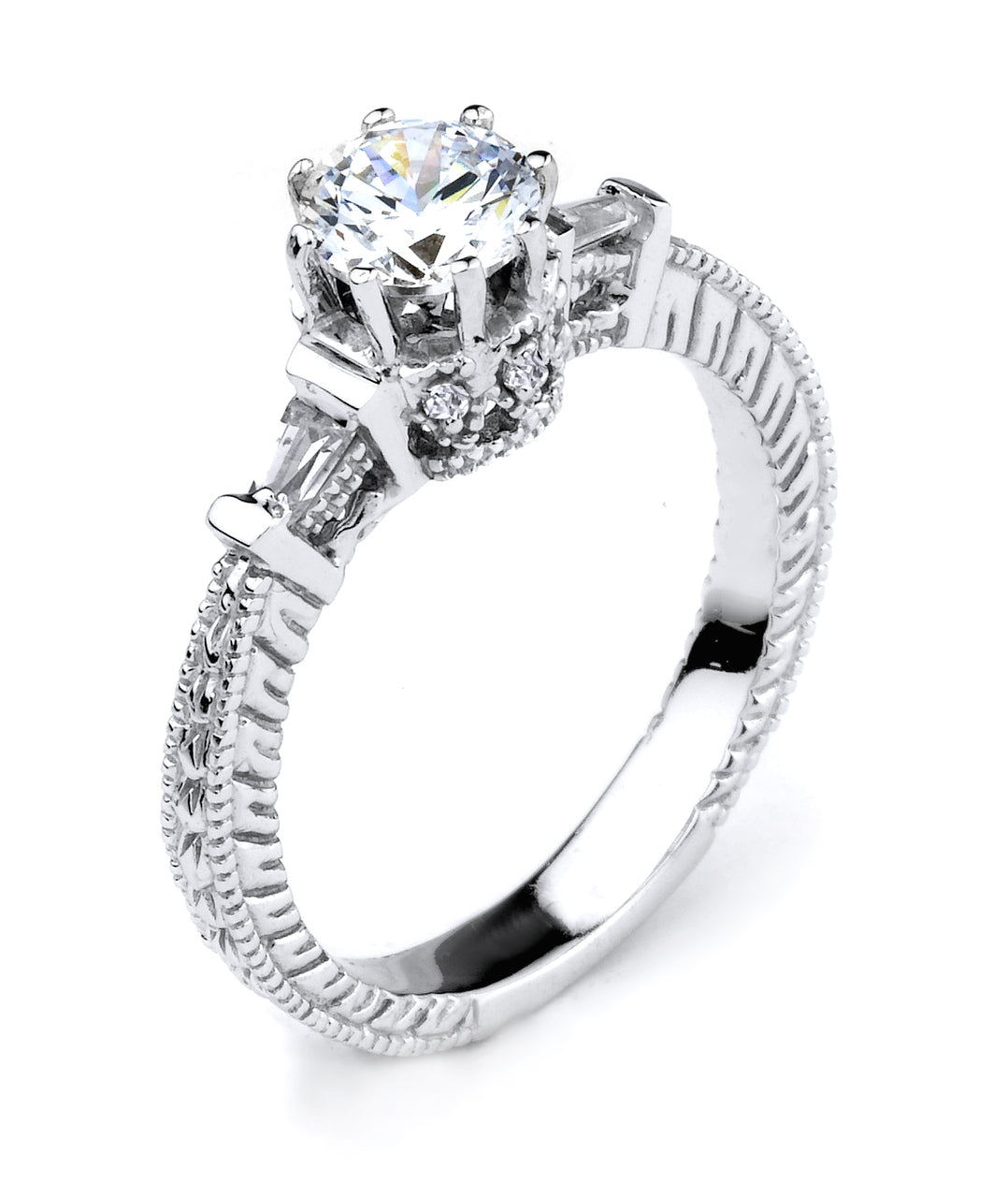 Elegant Sterling Silver 1.0 ct Cubic Zirconia Solitaire Proposal Ring