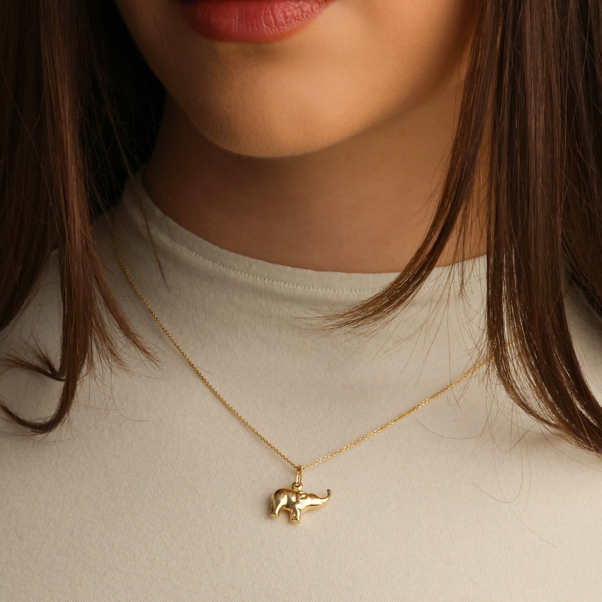 Elephant Lucky Necklace in 14K Gold, view 2