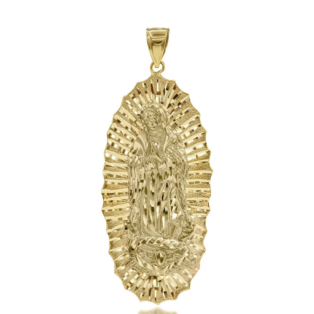 Extra Large Lady of Guadalupe Pendant in Gold