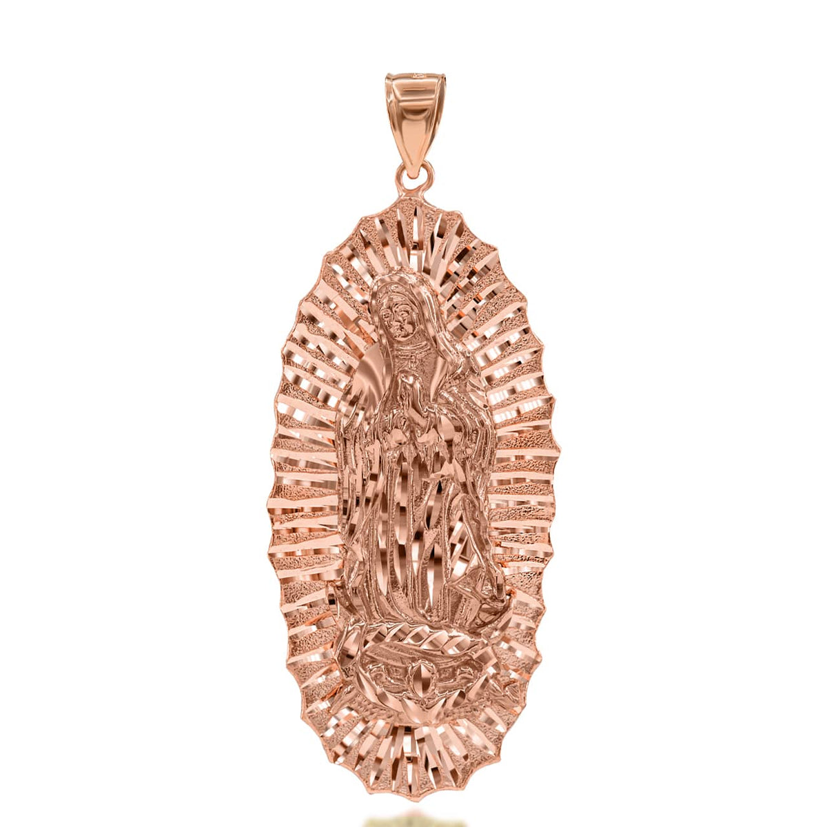 Extra Large Lady of Guadalupe Pendant in Gold, view 3