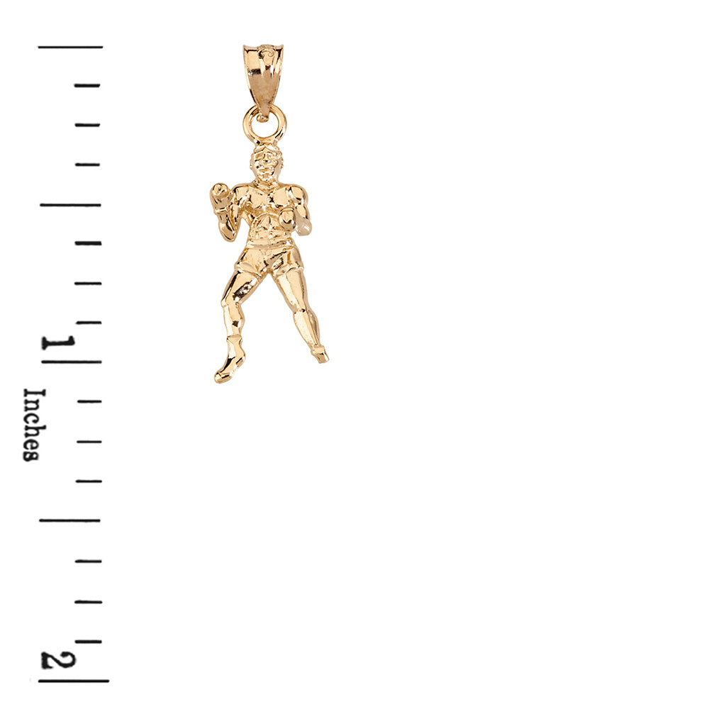 Fight Sports Athletic Boxing Pendant Necklace in Solid Gold, view 3
